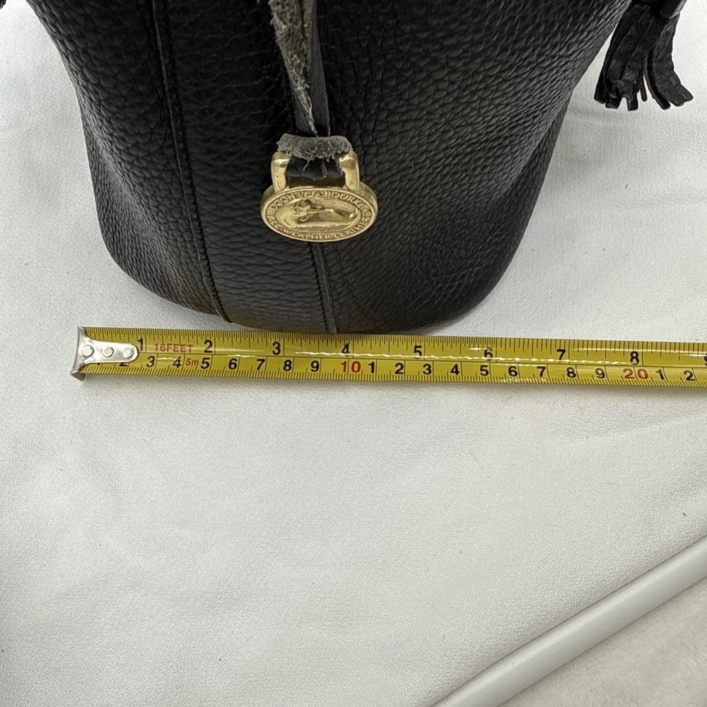 Dooney & Bourke All Weather Leather Drawstring Bucket Bag Black Vintage Made US - Picture 12 of 12